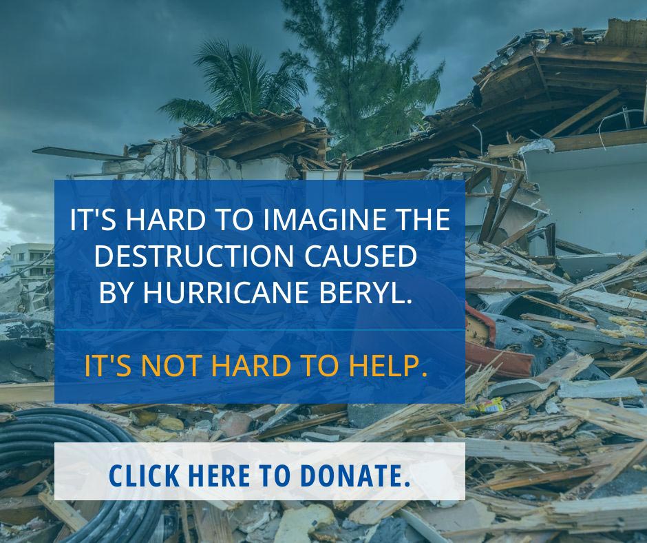 It's hard to imagine the Destruction caused by hurricane Beryl. It's not hard to help.